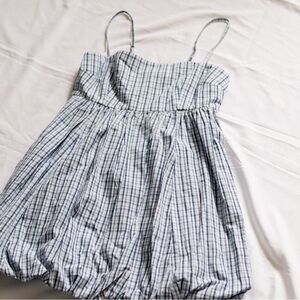 Abercrombie & Fitch Blue and White Plaid Mini Dress